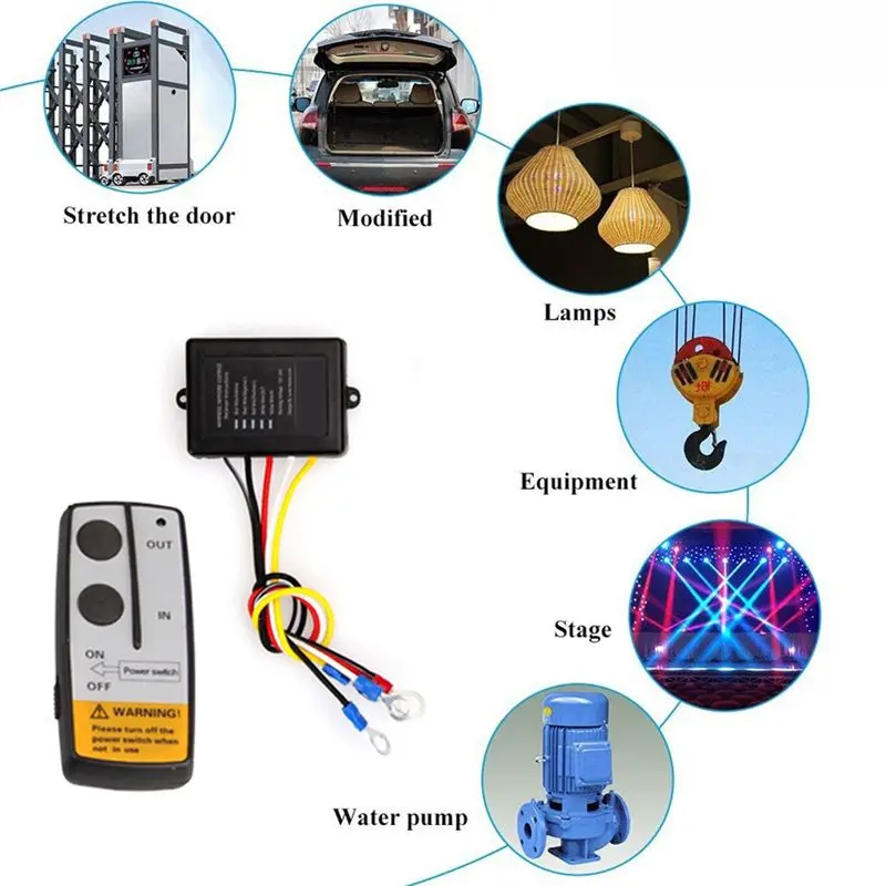 Remote Control 12V Universal Wireless Winch Electric Receiver Module Transmitter Switch Controller For Truck ATV Handset-X67A