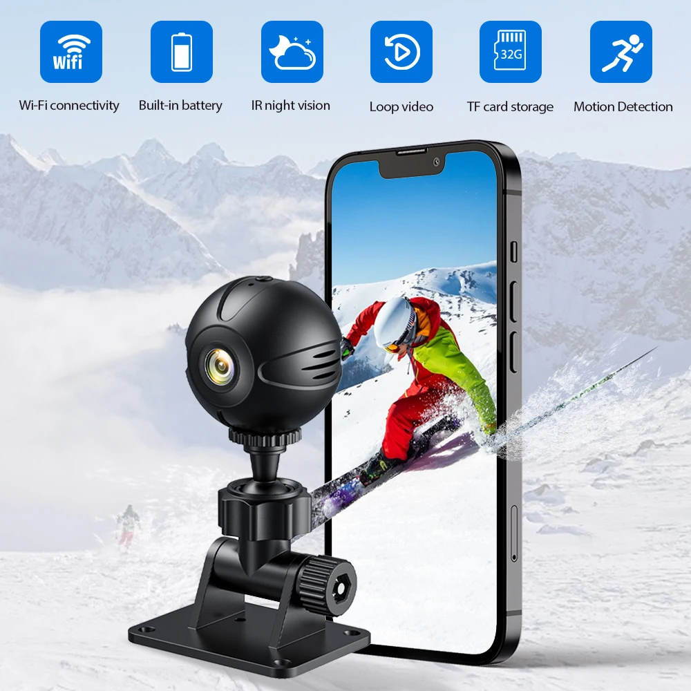 Monitor de Bebé WiFi, Cámara para Mascotas 720P, Cámara de Seguridad para el Hogar con Visión Nocturna, Audio Bidireccional, Detección de Movimiento para iOS y Android