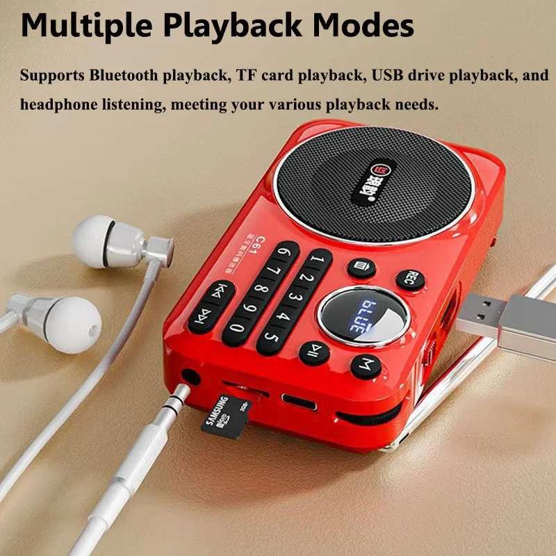 Mini Radio FM extérieure Portable sans fil Bluetooth haut-parleur chanson numérique dispositif De commande Camping en plein air TF/USB Caixa De Som