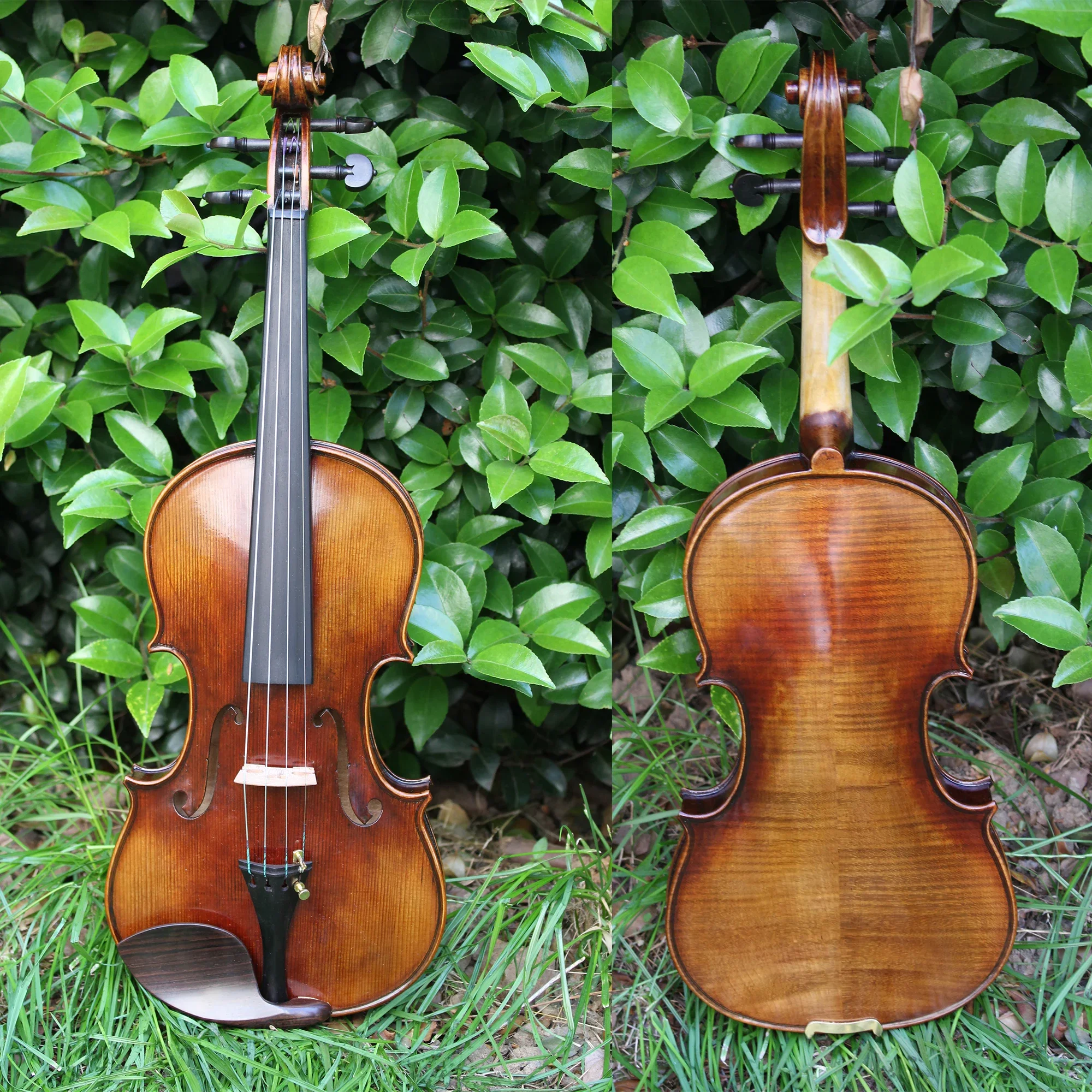 

Factory 4/4 European Antique Handmade Wood Violin High-Grade with Maple Back/Side Spruce Face Ebony/Brazil Wood Bow