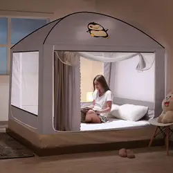 Large space shading anti-mosquito dust-proof top with curtains bed mosquito net children's anti-fall indoor anti-mosquito tent