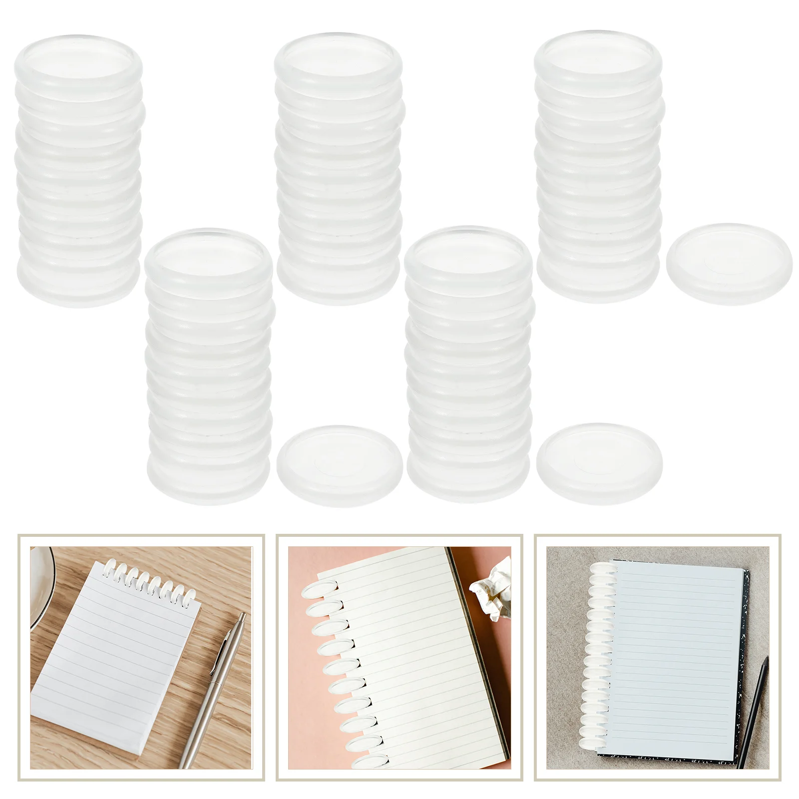 

55 Pcs Loose Leaf Disc Plastic Binders Discs Clear Planners Binding Tool Supplies The Notebook