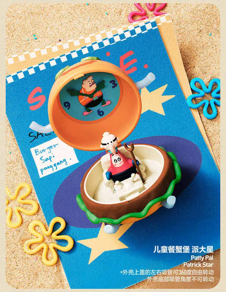 Original POPMART SpongeBob Krabby Patty Blind Box Sammlerstück Mini-Figur Heim Auto Desktop Dekoration Ornament Überraschungsbox Spielzeug – Detail 18