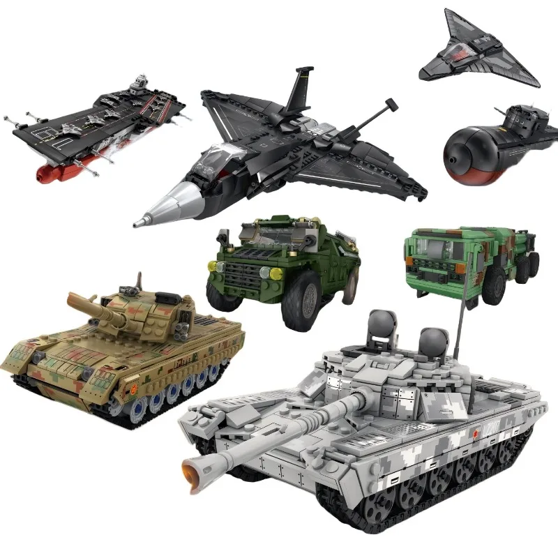 

City Technical Military Series Building Blocks MOC Tanks Fighter Planes Nuclear Submarines Aircraft Carriers Car Bricks Toy Gift