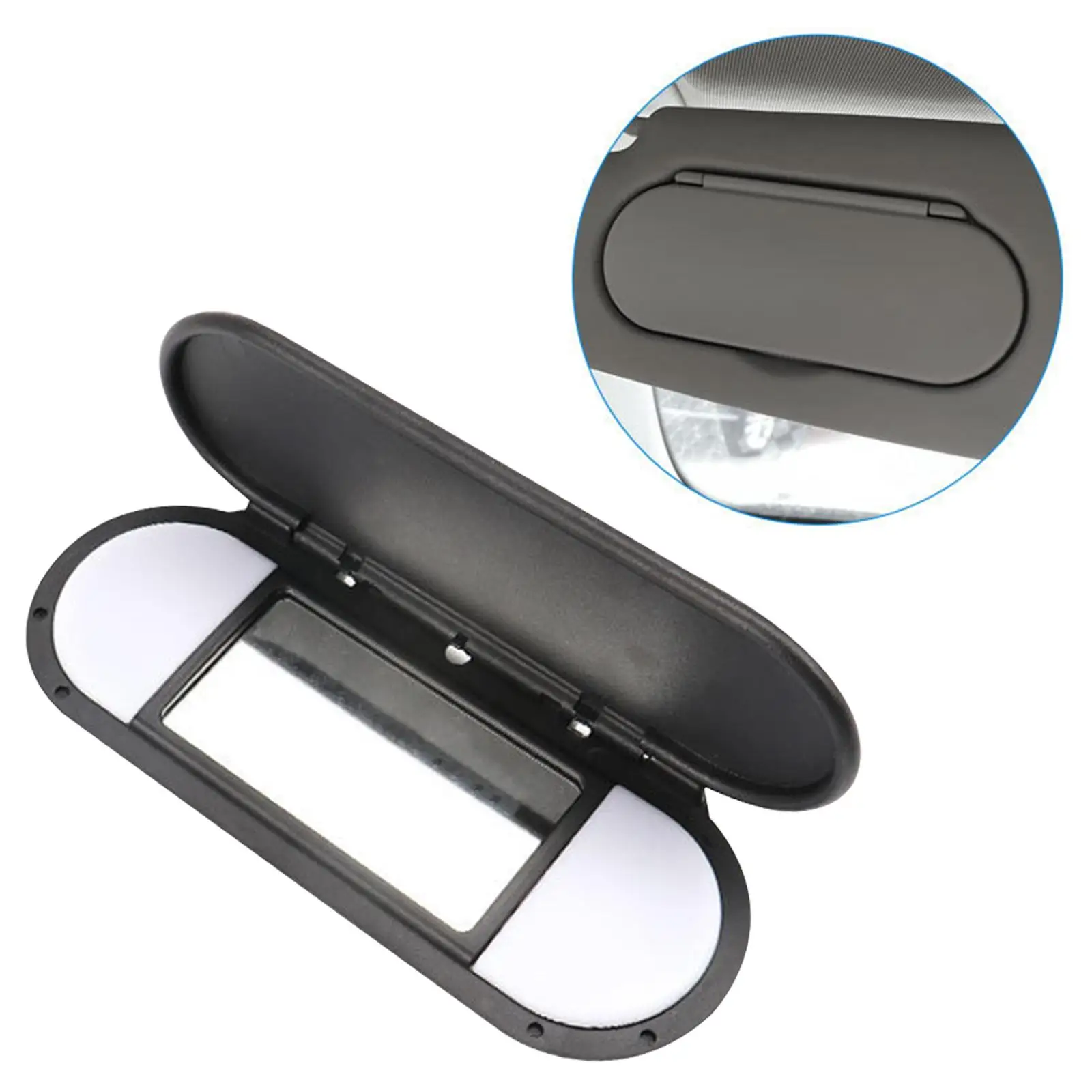 Adjustable Sun Visor Makeup Mirror for Car Interior Black Vanity Mirror Easy Install for Sun Visor Automobile Accessory