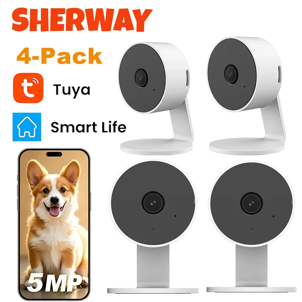 Tuya Smart Home Security Camera Wifi Indoor IP 2K AI Detection Night Vision Auto Tracking Baby Monitor 2-Way Audio Surveillance