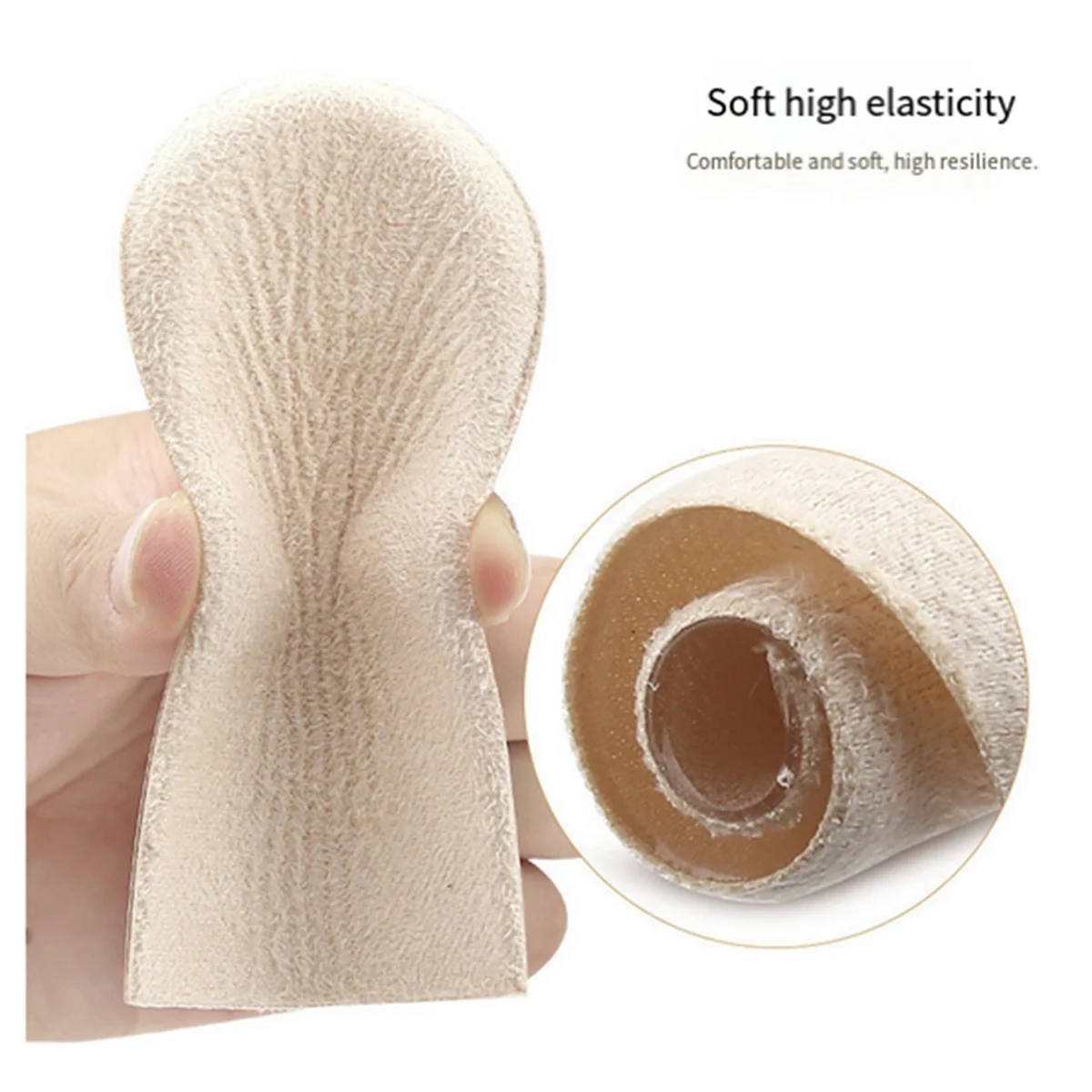 نعال داخلية لزيادة الارتفاع قابلة للتعديل من ABQR، حشوات كعب جل مكونة من 3 طبقات لتناول طول الساق، والتهاب وتر العرقوب