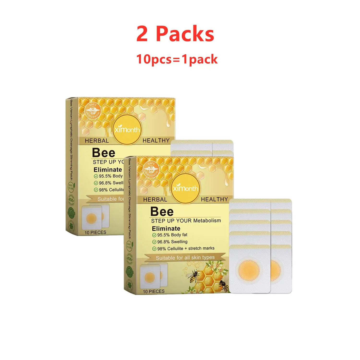 

20pcs Bee Lymphatic Drainage Slimming Patch Weight Loss Belly Fat Burning Lifting Shaping Skin Care Lymphatic Detox