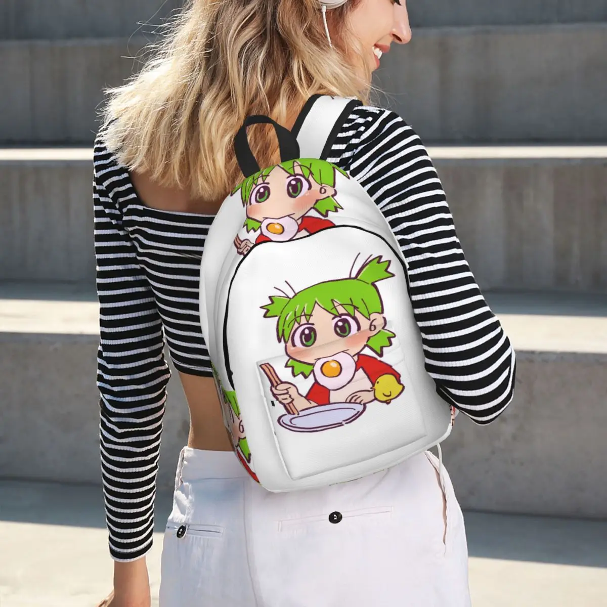 I Draw Yotsuba Eating Fried Egg Yotsubato Backpack School Bag Hiking Travel Daypack for Men Women Fashion Bookbag Shoulder Bags