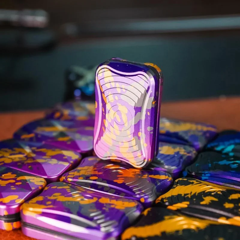 ZDEDC Spatte Inkt Onbeperkt Duwen Slider Fidget Speelgoed Cool Aluminiumlegering voor Volwassenen Angst Relief Fidget Spinner ADHD Gereedschap