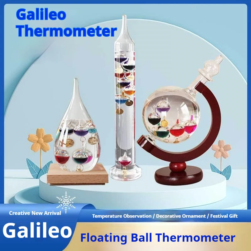 Creative Gift Galileo-Thermometer, farbige Kugel, hängendes Schlafzimmer im Innenbereich, Weinschrank, Wohnzimmer, Physik-Dekoration, Kinder