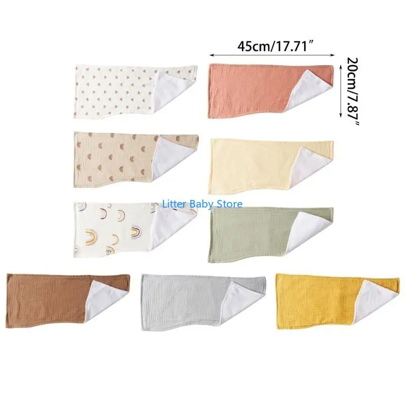N80C 6 طبقات ملابس التجشؤ للرضع منشفة تجشؤ مستطيلة ناعمة وقابلة للتنفس