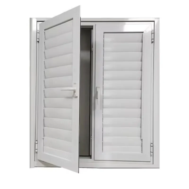 30mm Aluminum Alloy Frame Louver Window with Fireproof Feature for Industrial Building and Bathroom Ventilation
