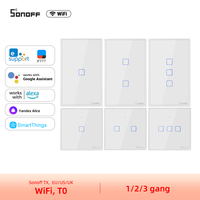 SONOFF TX Series WiFi Wall Switches T0 1/2/3 Gang UK EU US Touch Panel Work With Alexa Google Smartthings Yandex Alice Ewelink