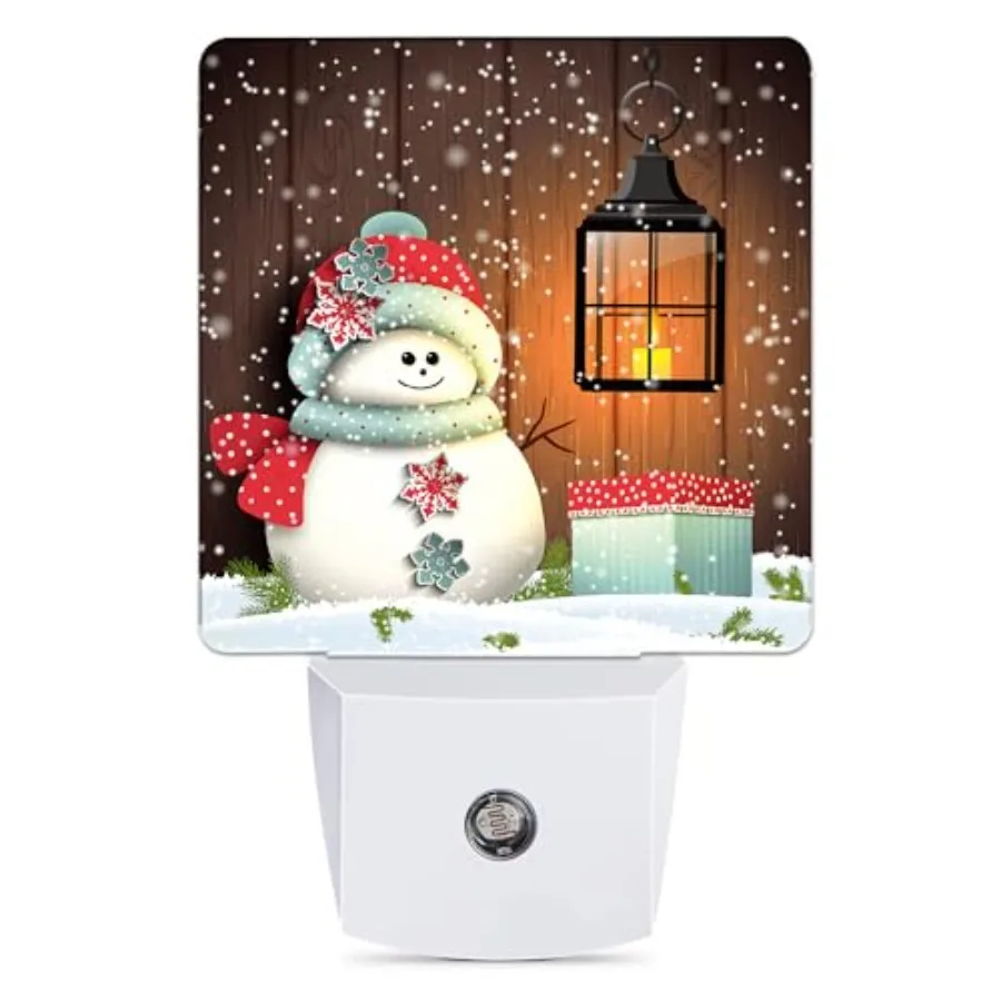 Night Light, Vintage Christmas Lantern Plug into Wall with Dusk to Dawn Light Sensors, Warm Nightlights for Bedroom, Bathroom,