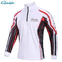 Gamakatsu Cloting Outdoor Sports Shirt Men Fishing Shirts Long Sleeve Breathable Quick Drying Zippers Fishing Clothes