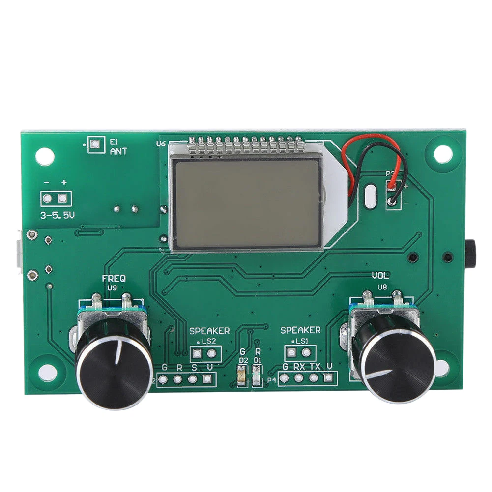 FM Radio Receiver Module 87-108MHz Frequency Modulation Stereo Receiving Board with LCD Digital Display 3-5V DSP PLL