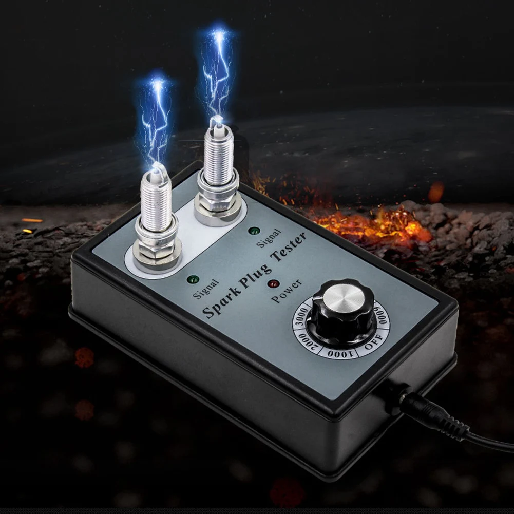 A49T Car Tester Ignition Testers Automotive Diagnostic Tool Double Hole Analyzer for 12V Car Vehicles Track