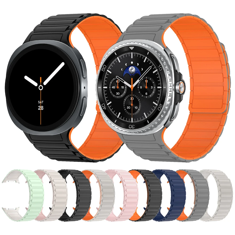 

Ремешок без зазора для Samsung Galaxy Watch 8 Classic 46 мм/Watch8 44 мм 40 мм Магнитный силиконовый ремешок-браслет