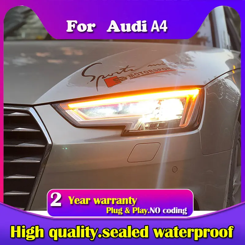 Auto Parts Headlights 2017-2019 For Audi A4 A4L B9 latest Styling LED Daytime Lights Dual Projector Car Accesorios Modified