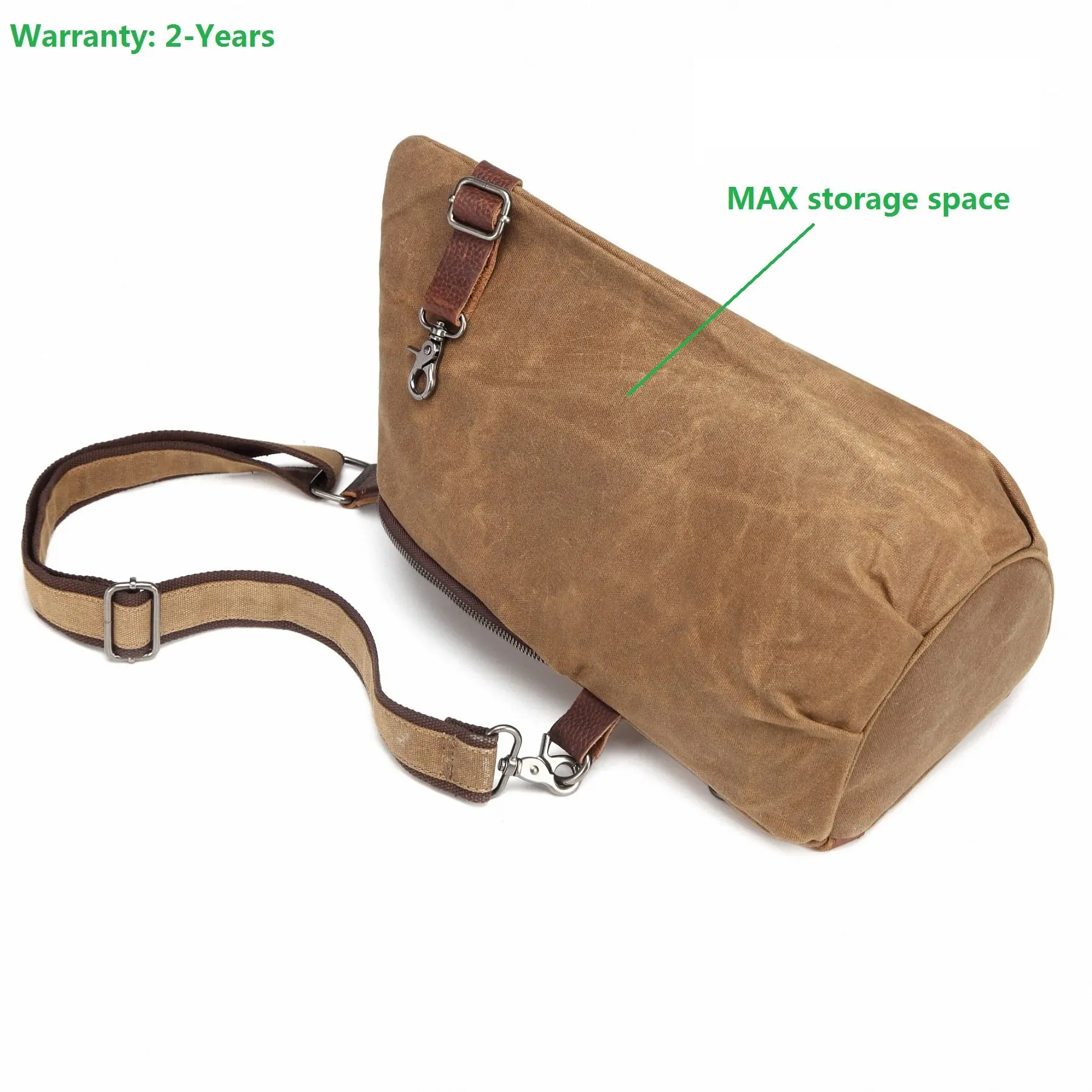 Unisex Sling Backpack Waxed Canvas Crossbody Bag 10 Liters