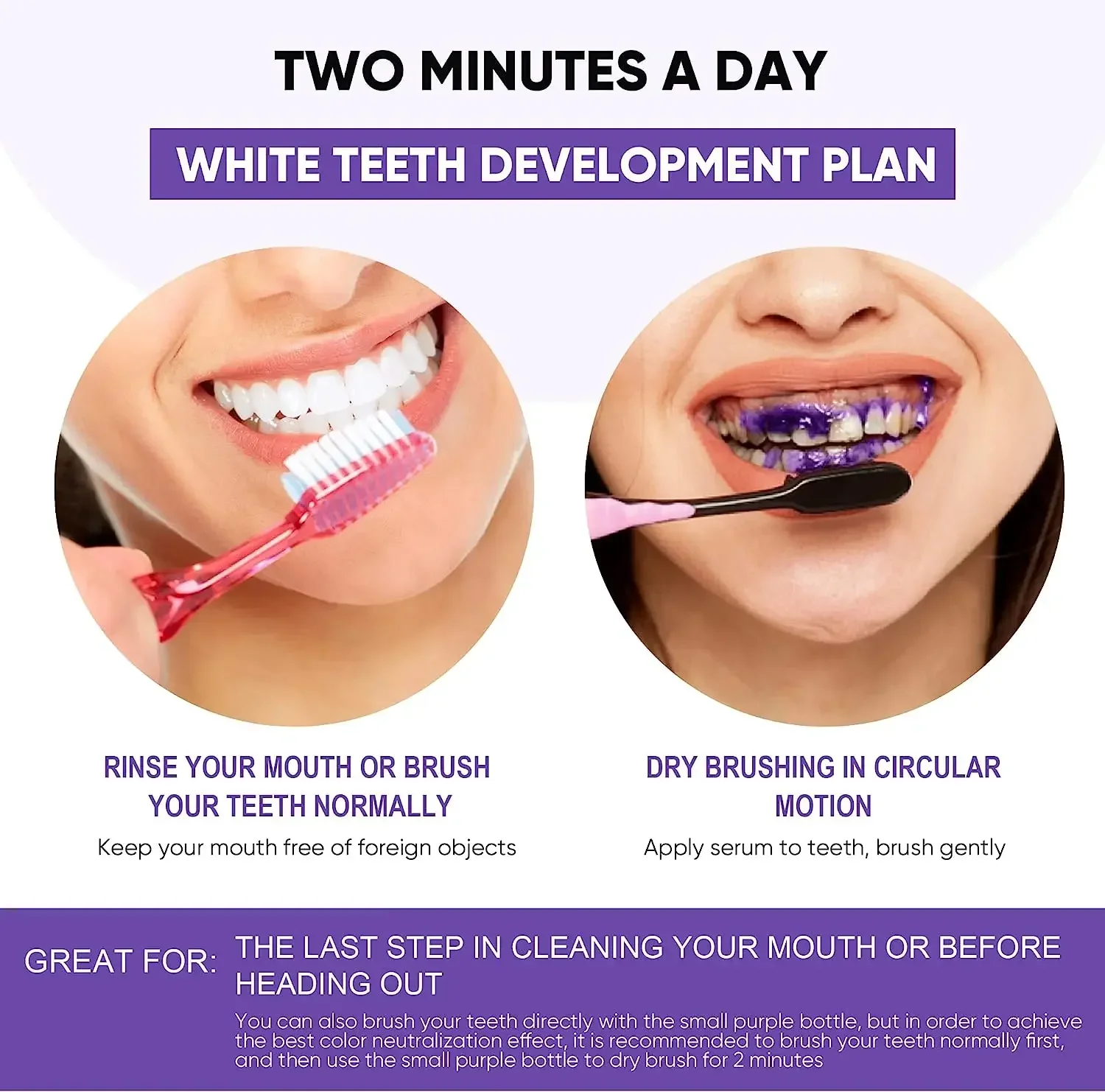 New 30ML V34 Teeth Whitening Toothpaste Professional Purple Deep Cleaning Mousse Easy To Reduce Yellowing Oral Clean Care