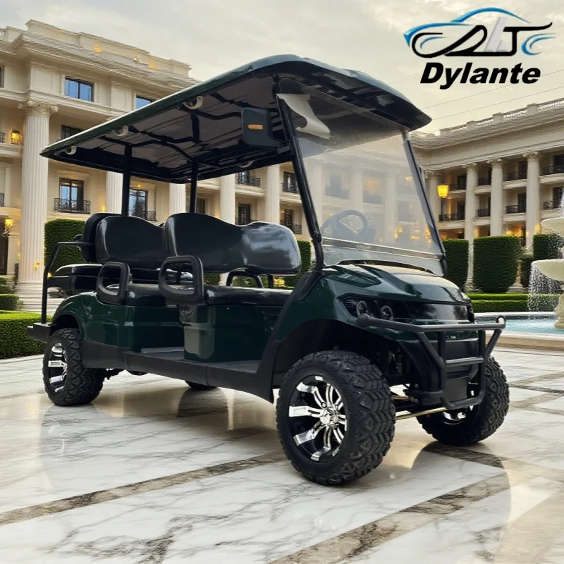 عربة جولف كهربائية جديدة رخيصة الثمن مكونة من 6 مقاعد للطرق الوعرة عربة جولف كهربائية مع بطارية ليثيوم 72 فولت وإطارات للطرق الوعرة مقاس 12 بوصة #4