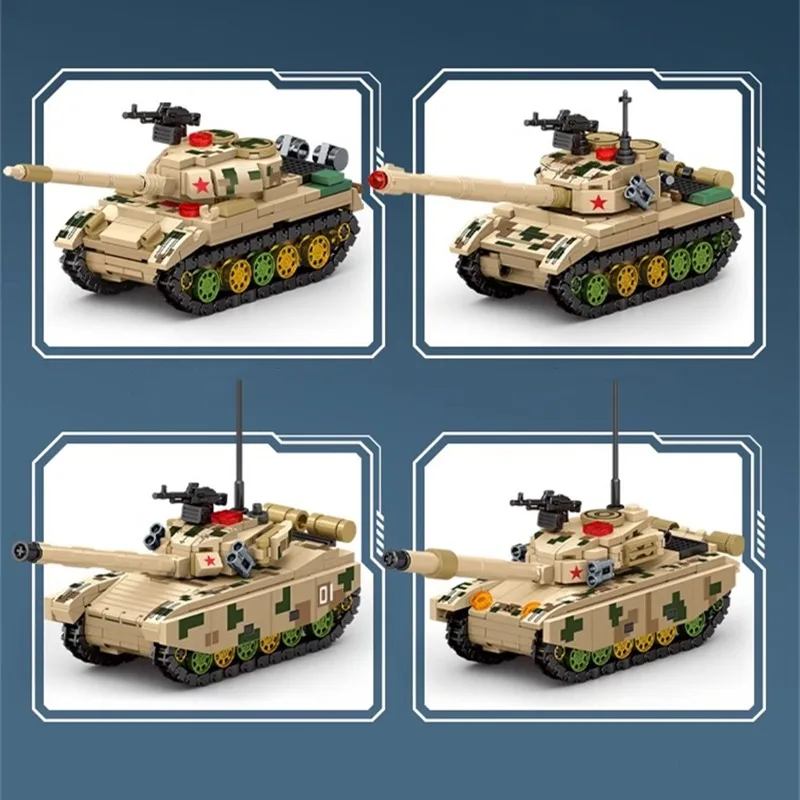 SEMBO BLOCK Type 99 main battle tank building block puzzle assembly model collection hand-made ornaments childrens birthday gift