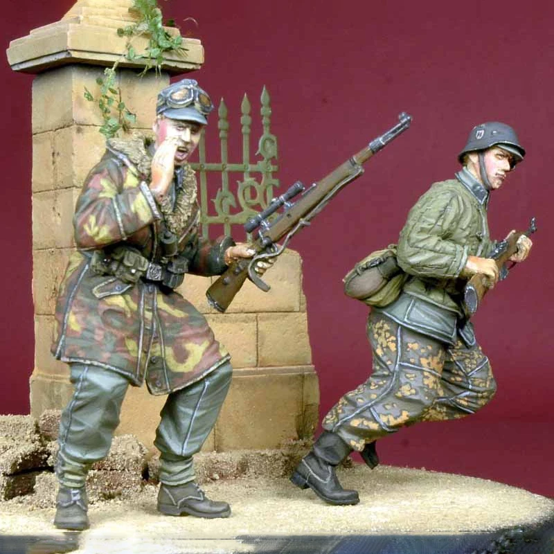 Analyste de figurines en résine, modèle GK, deux personnes, sans scène, thème militaire, non assemblé et non peint, 301PC, 1/35