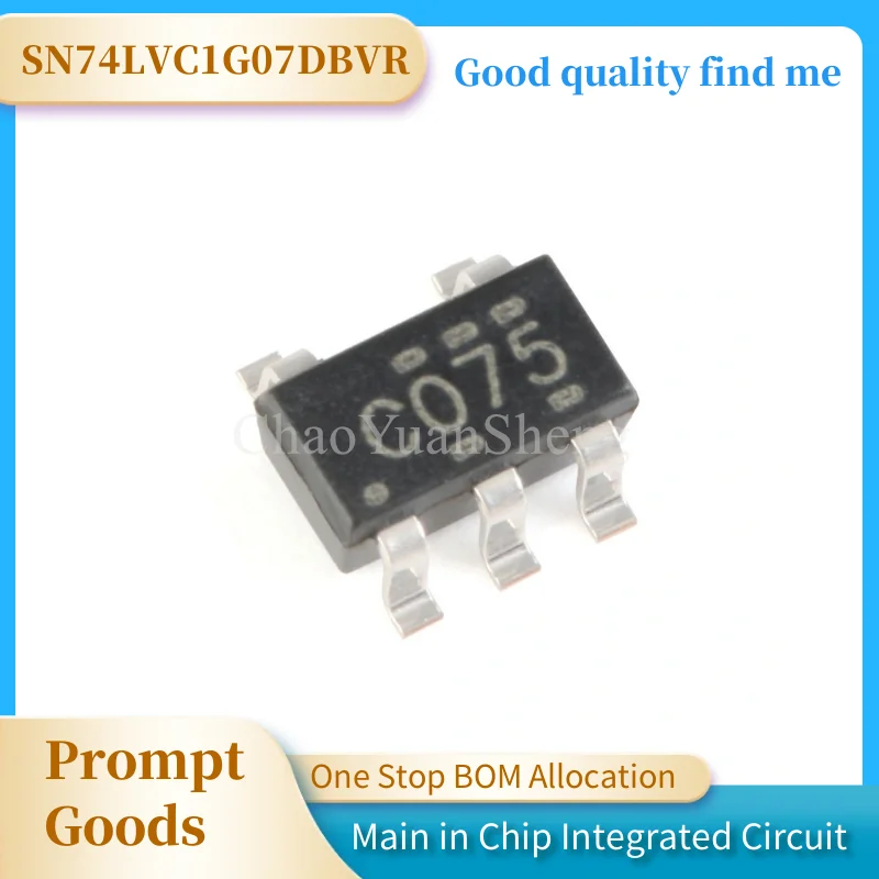 Único chip de driver de buffer, SN74LVC1G07DBVR, SN74LVC1G07, SOT23-5, 1Pc Lot