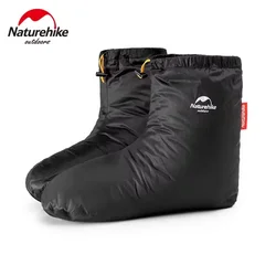 Naturehike ลงรองเท้าฤดูหนาวเท้าอุ่นรองเท้ากันน้ํา Ultralight Windproof เดินป่ากลางแจ้ง Camping Goose Down Foot Cover