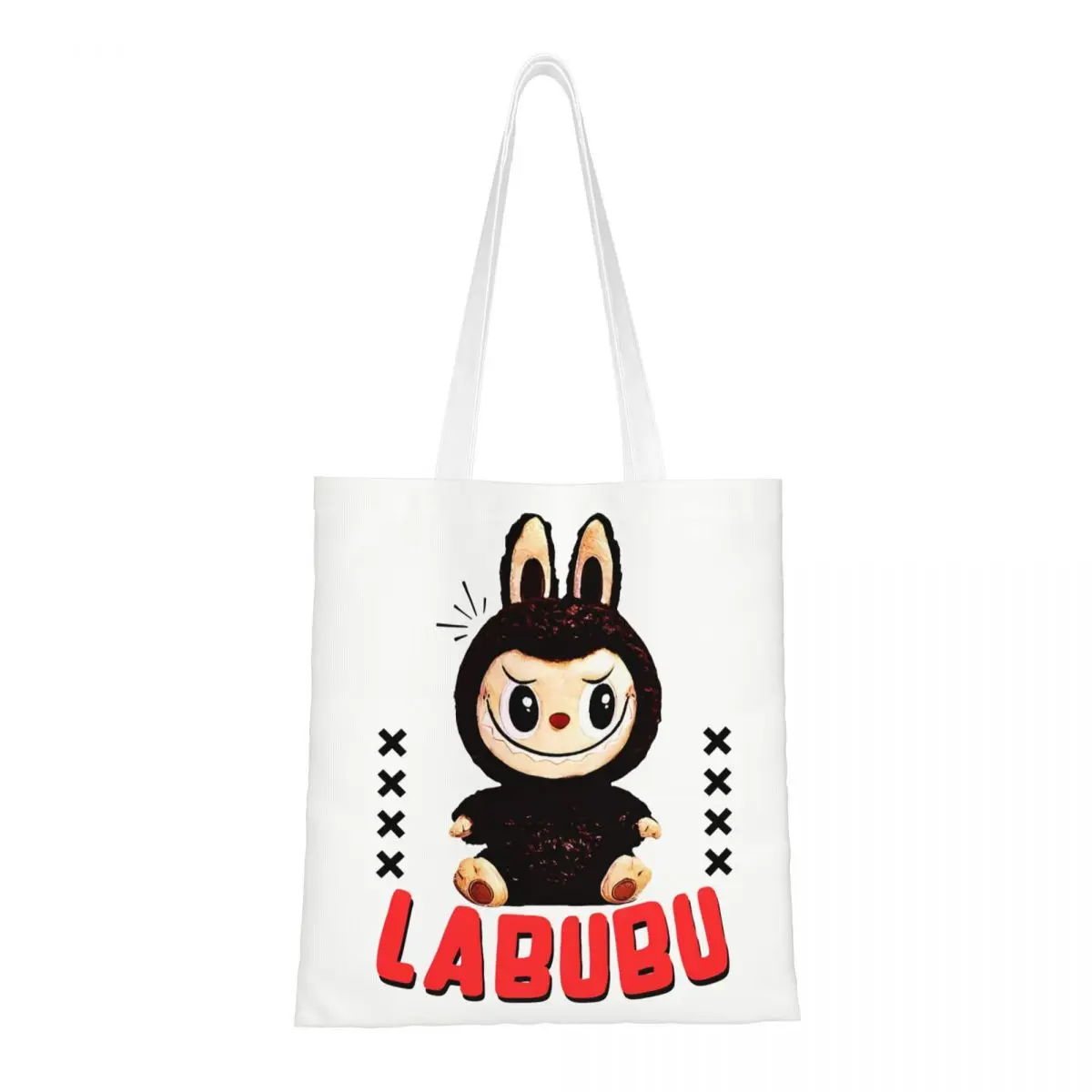 

LABUBU Tiny Creature Big Adventure Canvas Tote Handbag Shoulder Bags Reusable Shopping Bags for Unisex