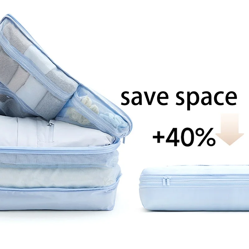5-in-1-Kleidungs-Kompressions-Organizer-Tasche, große Kapazität, Daunenjacken-Aufbewahrungstasche, faltbare Gepäck-Organizer-Reisetasche – Detail 3