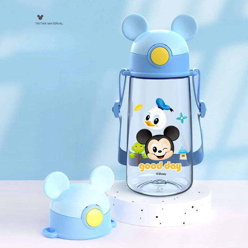 Disney New Mikcey Mouse Children Carrier Straw Cup Tritan Light Falportable Student Cup Leak-proof Q Cute Cartoon