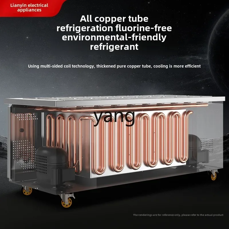 CX fruit fishing display cabinet spray refrigerated salad table slotted commercial fresh-keeping cabinet