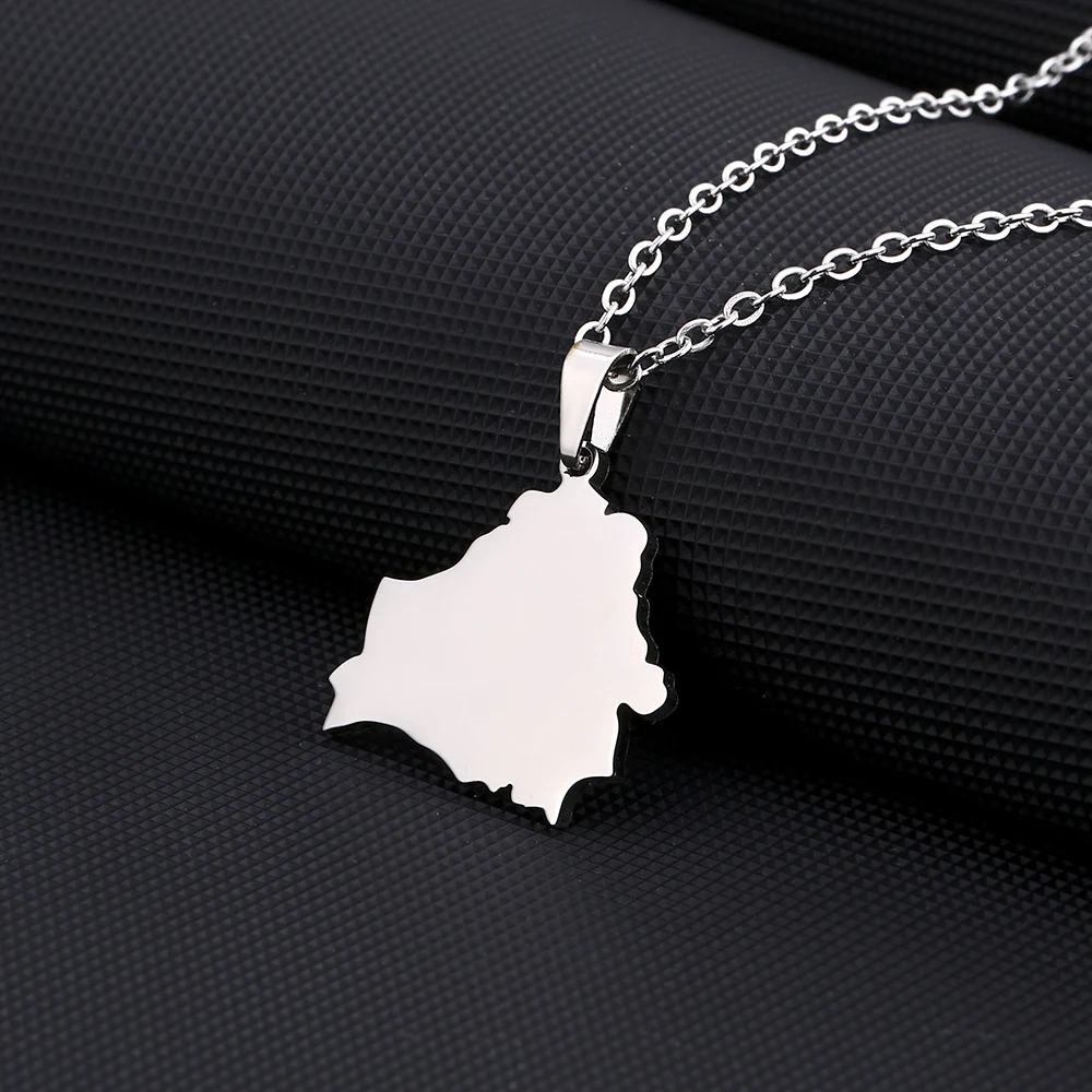 New Belarus Map Pendant Necklace For Women Men Gold Silver Color Stainless Steel Fashion Belarusian Jewelry Patriota Gifts