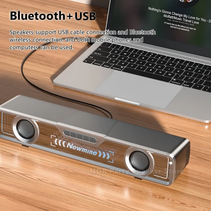 سمّاعات بلوتوث الكمبيوتر الصوت المحمولة المنزل سطح المكتب مضخم الصوت الوسائط المتعددة دفتر BT801 صدمة جودة الصوت مرآة الضوء الديناميكي