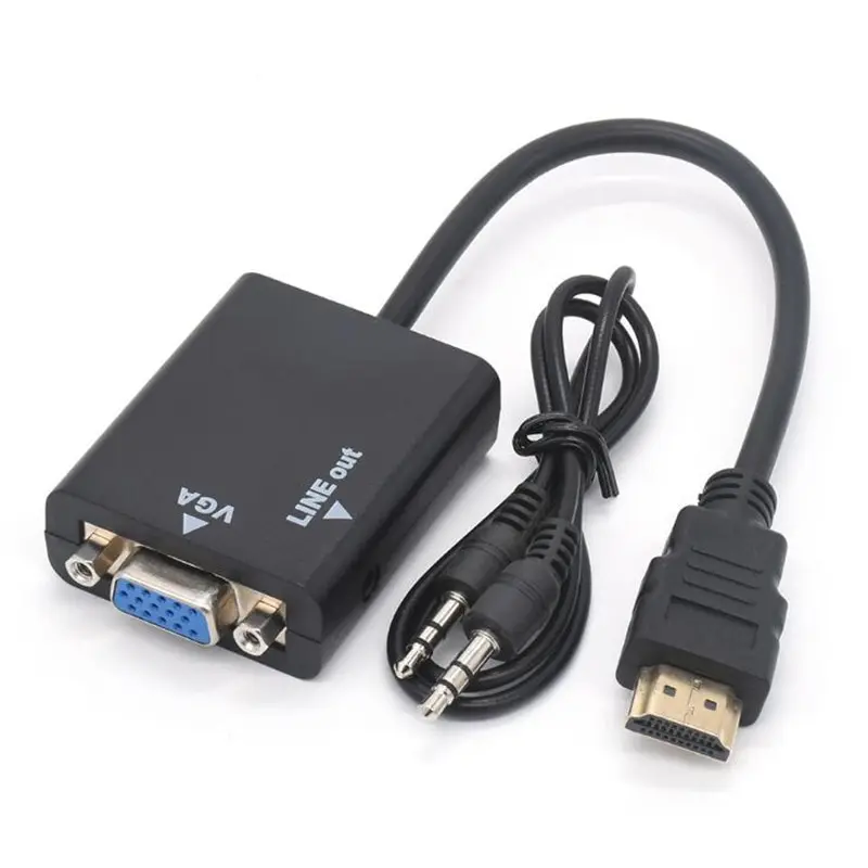 Adapter HDTV na VGA z konwerterem audio HDTV męski na VGA żeński Port HD na wyjście VGA 1080P HDTV Audio TV AV HDTV Video