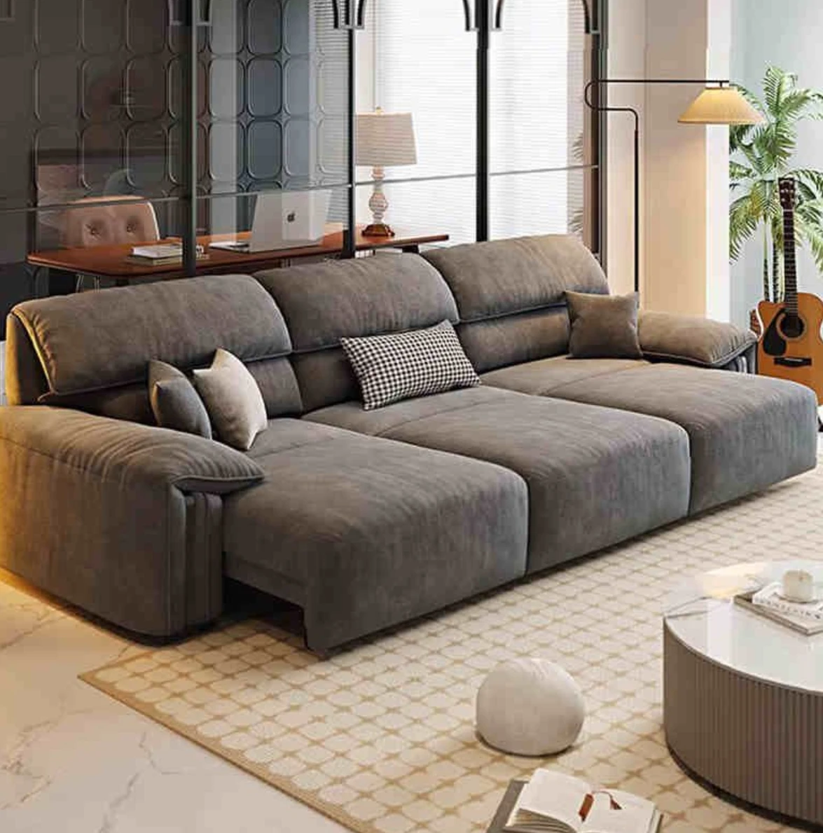 

Modern Dual-Purpose Electric Function Sofa Bed Small Apartments Adjustable Fabric Inflatable Storage Bedroom Living Room