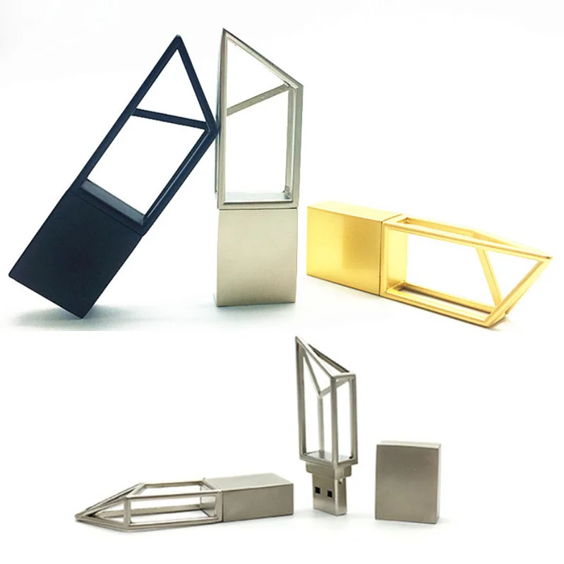Metal Art Building Hollow USB Flash Drive Shockproof 4GB 8GB 16GB 32GB 64GB 128GB New Color Waterproof Memory Stick U Disk
