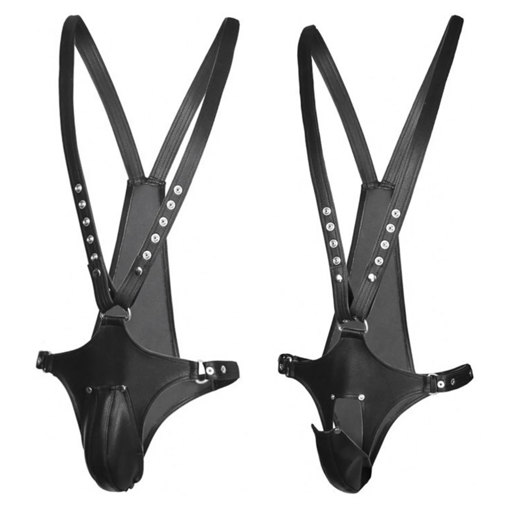 BDSM Gay Penis Pouch Leather Harness Men Open Crotch Full Body Bondage Clothes Sexy Party Clubwear Chest Harness Belts for Men