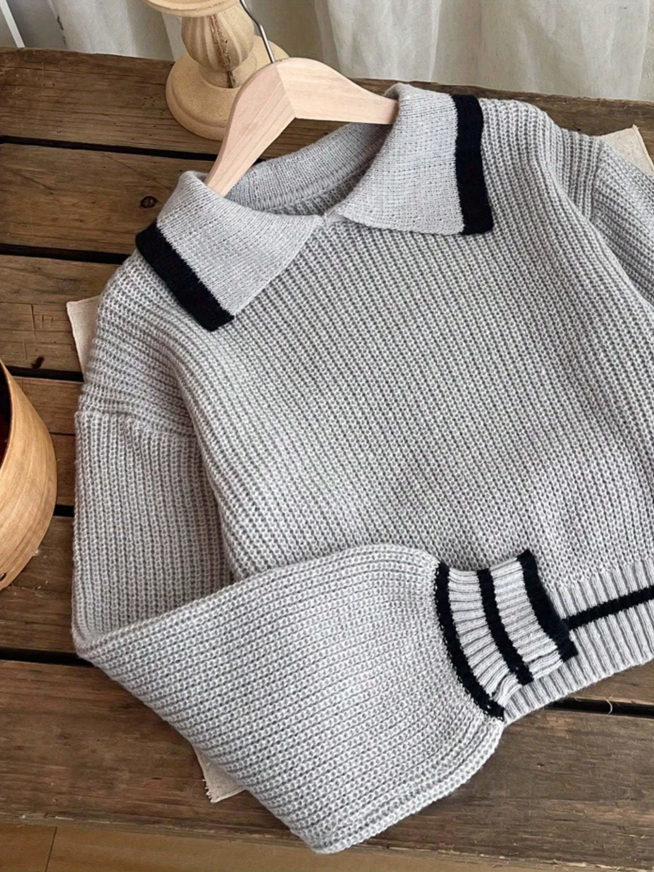 سترة كاجوال فضفاضة بأكمام طويلة وياقة مقلوبة من Tween Girls، للخريف/الشتاء #4