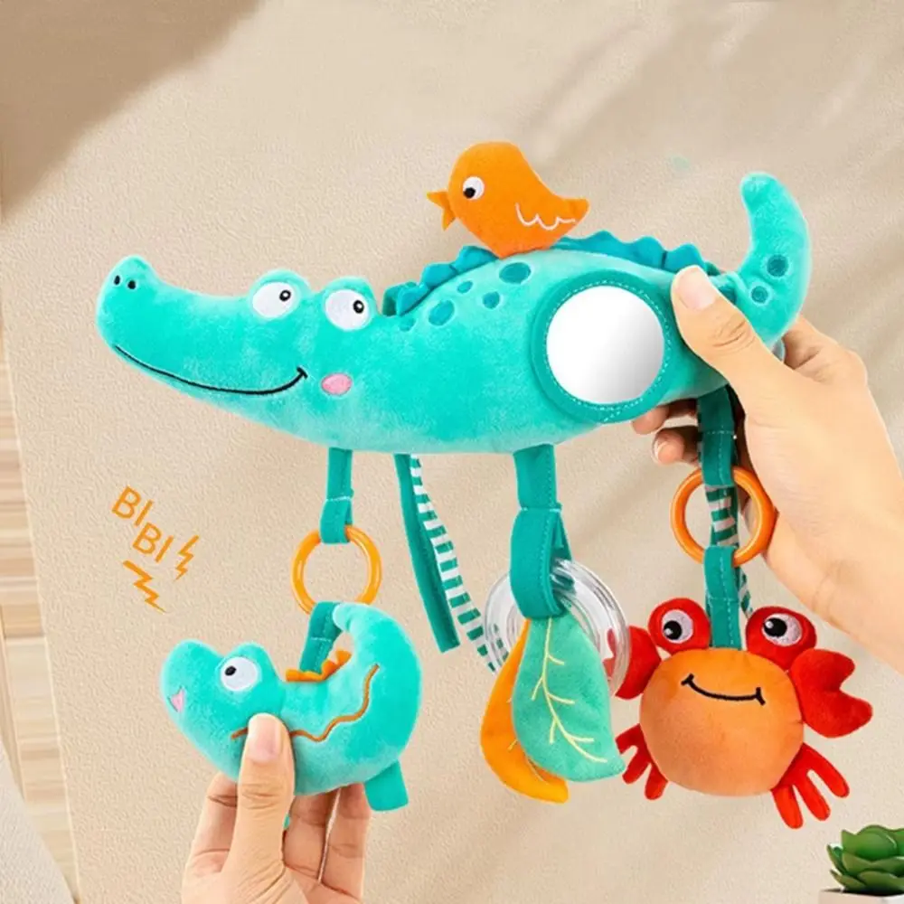 Animal-shaped Baby Stroller Hanging Pendants with Strap Distorting Mirror Baby Wind Chime Toy Comfortable To Touch