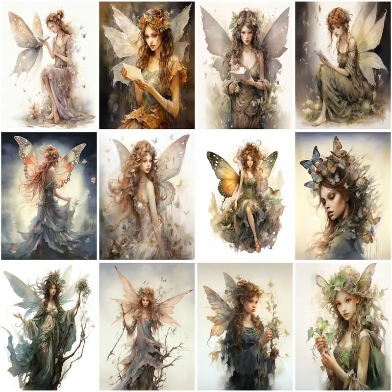 CHENISTORY Picture By Number Elf Girl DIY 40x50cm Frame Coloring By Number Figure Paint On Canvas For Adults Home Decoration
