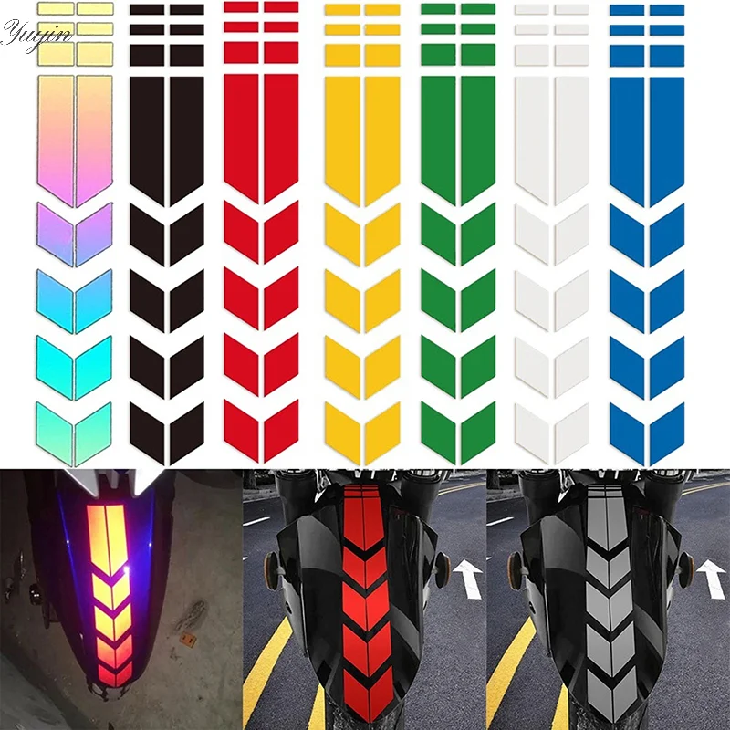 

Colorful Motorcycle Arrow Stripe Stickers Reflective Waterproof Oilproof Motorcycle Paste Moto Decoration Accessories