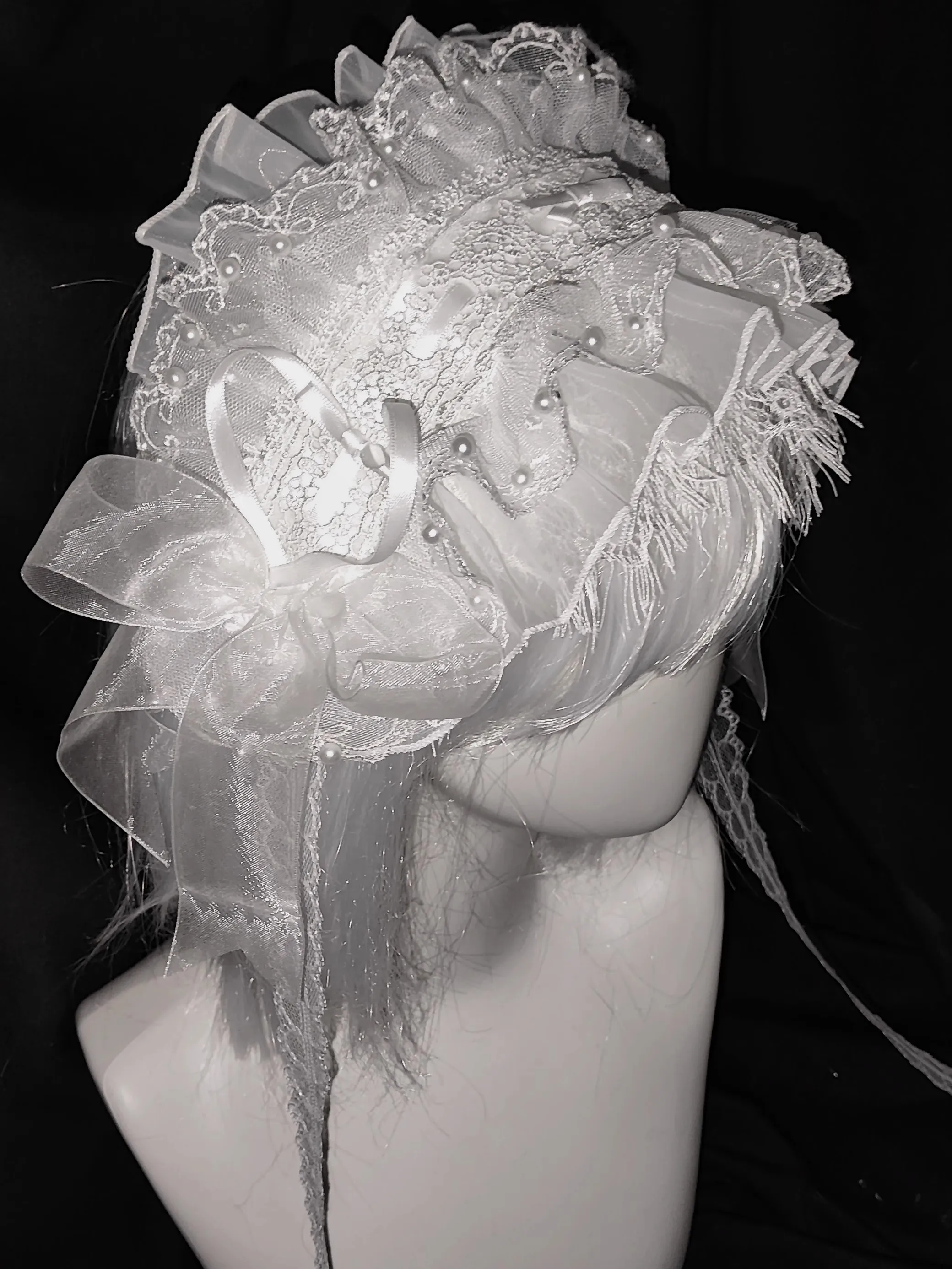 Nova subcultura original lolita anjo mundo aquarela headpiece harajuku rendas folho hairband y2k menina acessório de cabelo