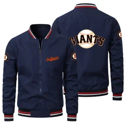 Jaqueta de beisebol roscada masculina, jaqueta grande piloto bombardeiro, jaqueta de acampamento, escola americana, S-4XL, Novo, 2024