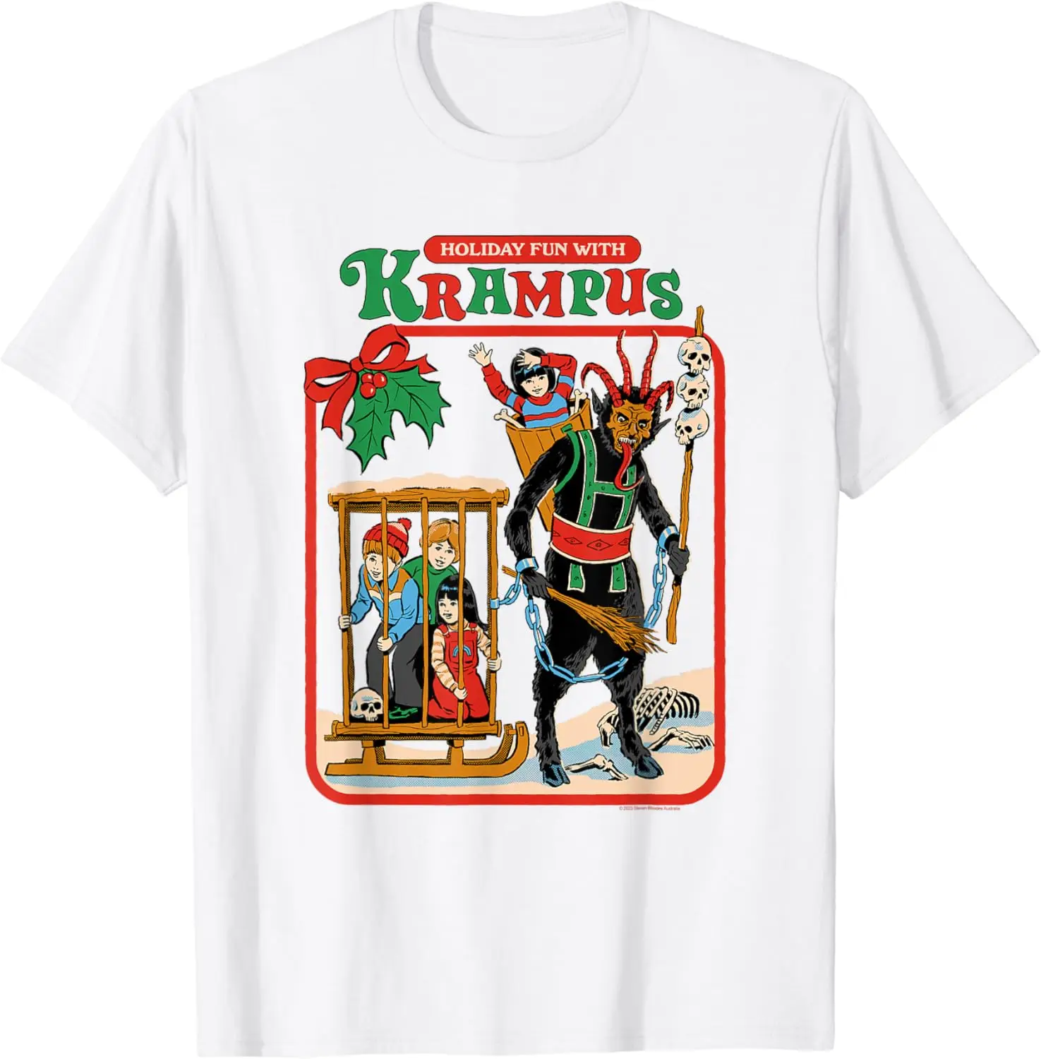 Steven Rhodes Holiday Fun with Krampus Retro Dark Humor T-Shirt