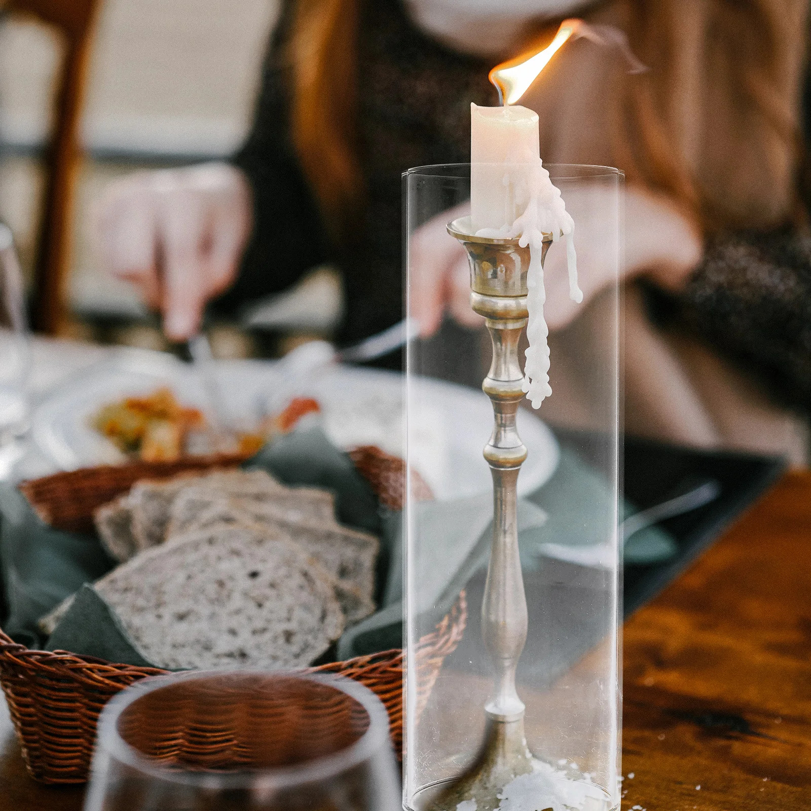 

4Pcs Glass Covers Clear High Borosilicate Cylinder Shades for Decor Windproof Flame Protection DIY Home Decoration