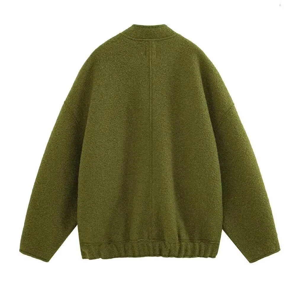 معطف صوف نسائي موضة خندق سترة بدوره إلى أسفل طوق معاطف سترات صوفية دافئة ملابس خارجية 2026 معطف ملابس الخريف والشتاء